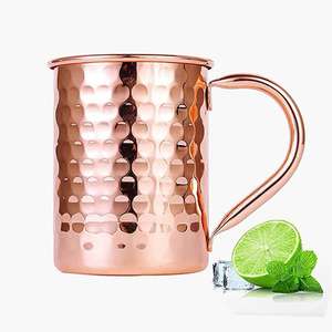 Taza Moscow Mule de Acero Inoxidable Forjada a Mano con Diseño Floral Audaz, Taza de Cobre Martillado al por Mayor, Venta al por Mayor en India - Product Image 1