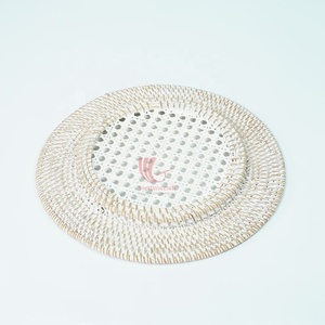 Set de table rond en rotin tressé, dessous de plat en osier couleur naturelle fait main pour la décoration intérieure, vente en gros Vietnam - Product Image 3