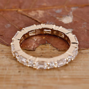 Emerald Cut Diamond Eternity Band Full Eternity Wedding <b>Ring</b> Lab Grown Diamond Anniversary Band Gold <b>Stack</b> <b>Ring</b> - Product Image 2