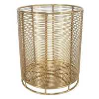 Support de Couverts Rond en Métal Or Rose de Luxe, Organisateur de Cuillères et Fourchettes en Fil Métallique, Rangement de Couverts pour Comptoir, Bac de Rangement d'Ustensiles de Cuisine