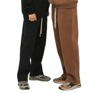 Men's Red Sweatpants Elastic Waist Drawstring Casual Loose Fit Side Pockets Breathable Knitted Cotton Men's <b>Pants</b> - Product Image 2