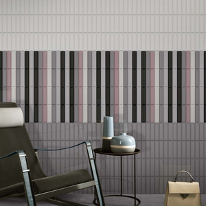 Carreaux décoratifs 300x300 en porcelaine émaillée sculptée, décoration murale de luxe en céramique pour bureaux, halls d'accueil et espaces intérieurs de bâtiments commerciaux - Product Image 2