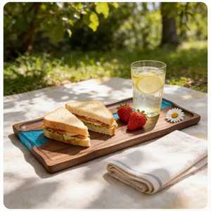 Bandeja de Servir de Resina y Madera con Diseño Personalizado, Rectangular, Moderna, Ecológica, Apta para Lavavajillas, Decoración para Bodas y Hogar, a Bajo Precio - Product Image 3