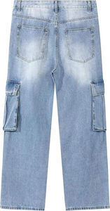 Wide Leg <b>Cargo</b> Pockets Pants Trousers Men's Casual Loose Pants <b>Work</b> wear Comfortable Premium Fit Trousers - Product Image 4