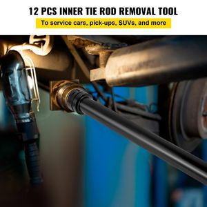 Kit di strumenti per la rimozione di tiranti interni in acciaio resistente da 13 pezzi adattatori per tubi di guida da 1/2 pollici per lo smontaggio di auto - Product Image 2