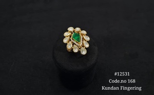Bague vintage Kundan 12531, ajustable, avec zircon cubique, design floral victorien, taille réglable, bijoux pour femmes pour mariage ou fête - Product Image 2