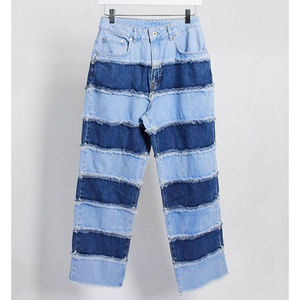 Pantalones Vaqueros de Mezclilla Sólida de Cintura Media, Corte Regular, Largos, Talla Grande, Casuales, Transpirables, Ecológicos, de Algodón Azul Otoñal para Mujer - Product Image 1