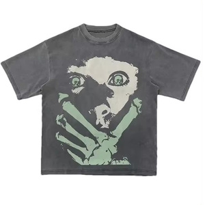 เสื้อยืดพิมพ์ลายกราฟิกแบบแอซิดวอช Glory Custom ผ้าคอตตอนเจอร์ซีย์ 100% คุณภาพพรีเมียม เสื้อยืดสตรีทแวร์สำหรับทุกเพศ - Product Image 1