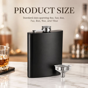 Gourde de poche de luxe personnalisée anti-fuite en acier inoxydable, portable, pour voyage, extérieur, supporter de football, gravée OEM, vente en gros - Product Image 2