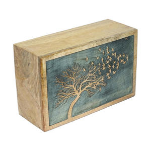 Hot Sale Wooden <b>Box</b> Funeral Cremation Urns Human Ashes <b>Large</b> Mango Wood Urns for Columbarium Handcrafted Tree of Life Wood <b>Box</b> - Product Image 2