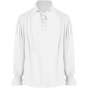 Disfraz de pirata medieval renacentista para hombre, Cosplay gótico victoriano vikingo vampiro, camisetas de rendimiento - Product Image 3