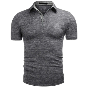 Polo en coton piqué vert à manches courtes pour homme, boutonné, coupe classique, tricoté, couleur unie, décontracté - Product Image 5