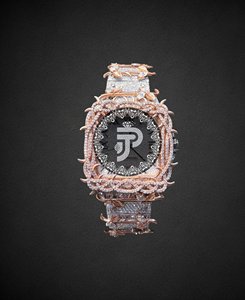 Reloj Mecánico de Lujo para Hombre, Caja Cuadrada, Esfera con Diamantes Moissanite, Números Romanos, Analógico - Product Image 1