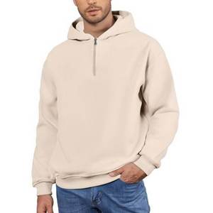 Sweat à capuche pour homme en molleton 100% coton de haute qualité, respirant, écologique, avec fermeture éclair quart, camouflage brodé, personnalisable, pas cher - Product Image 6