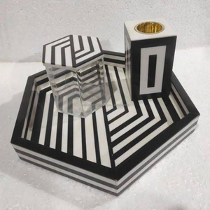 Hexagonal Tray <b>Bakhoor</b> Set Geometric <b>Oud</b> Incense Burner Floral Accents Luxury Gift Box Arabic Home Decor Eco Friendly - Product Image 1