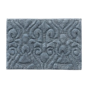 Modern Blue Rectangle Cotton <b>Bath</b> <b>Mat</b> Medallion Pattern Non-Slip Rubber Backing Machine Washable Home Use - Product Image 5