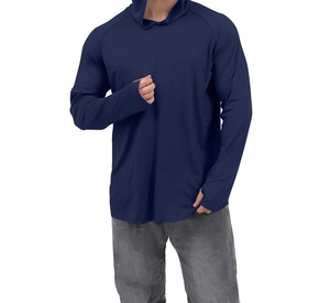 Sudadera de manga larga para hombre, color azul marino, diseño personalizado, de punto, de secado rápido, estilo casual para otoño. - Product Image 1