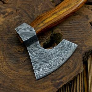 Hacha Tomahawk Forjada a Mano al por Mayor, Hacha de Acero de Damasco para Camping y Caza al Aire Libre, Hacha de Supervivencia con Mango de Madera y Funda - Product Image 2