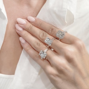 5.12ct Elongated Radiant Moissanite Solitaire Ring Minimalist White Gold Wedding Band IGI certified solitaire ring - Product Image 6
