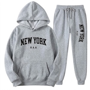 Conjunto de Sudadera y Pantalones Deportivos Casuales de Algodón para Hombre, Unisex, Corte Holgado, Ropa Deportiva Urbana, Conjunto Personalizado - Product Image 1