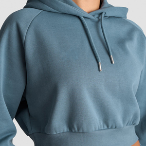 Sudadera con capucha corta de forro polar con cremallera para mujer, de manga larga, con cordón, transpirable, para hombre - Product Image 5