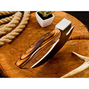 Hache à pizza Burraq personnalisée en acier au carbone, manche en bois de rose, étui en cuir, pour bricolage, extérieur, industriel, cadeau Fête des Pères - Product Image 2