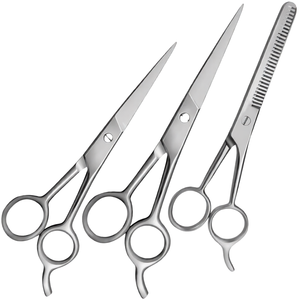 Kit de 3 ciseaux de coiffure professionnels 6,5 et 7,5 pouces, ciseaux de coupe et d'éclaircissement pour barbier, en acier inoxydable, ensemble d'outils de salon - Product Image 1