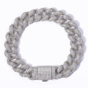 Collar de Cadena Cubana de Plata 925 Chapado en Oro Rosa para Mujer con Cristales de Imitación, Gargantilla de Lujo para Uso Diario - Product Image 4