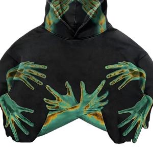 Personalizado de alta calidad de los hombres de invierno de gran tamaño Sudadera con capucha caliente informal con diseño bordado de impresión digital - Product Image 3