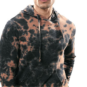 Sweat à capuche en molleton pour homme, 100% coton, respirant, séchage rapide, style décontracté, hiver, tie-dye, impression personnalisée du logo, haute qualité, faible MOQ - Product Image 5