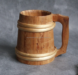 Tazas de madera hechas a medida con tallado adecuadas para tiendas temáticas nórdicas y tiendas de suministros de artesanía vikinga - Product Image 2