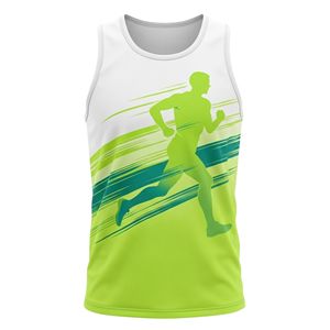 OEM Custom Design Sublimated <b>Stretch</b> Eco-Friendly Quick Dry Summer Sports Jersey Sleeveless Marathon Singlet Men's High Quality - Product Image 2
