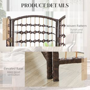 Divisorio Pieghevole Portatile a 8 Pannelli in Fibra Ondulata Marrone per Privacy in Casa e Ufficio - Product Image 6