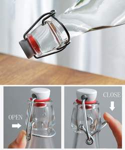 Bouteille en verre borosilicate METIER avec bouchon à vis, fil en acier inoxydable, sans BPA, étanche, hermétique, pour l'école, la randonnée, les boissons chaudes - Product Image 3