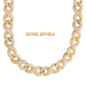 925 Silver Moissanite Cuban Link <b>Chain</b> Necklace <b>Iced</b> <b>Out</b> Infinity Design Rhodium Plated Hip Hop Jewelry for Men - Product Image 6