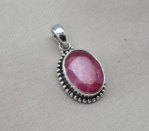 Pendentif rubis en argent sterling 925, bijoux en pierres précieuses naturelles pour femmes, fabricant en gros, OEM - Product Image 2