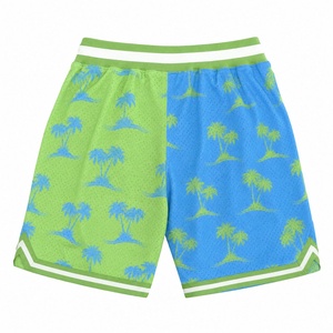 Shorts de basketball respirants en maille tricotée pour hommes avec cordon de serrage, taille mi-haute élastique, pour l'entraînement sportif et l'athlétisme - Product Image 4
