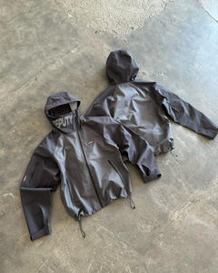 Camouflage Print Hooded Windproof <b>Jacket</b> Unisex Regular Sleeve Oversized Casual Winter Knitted Polyester Zipper Front Logo Lined - Product Image 4