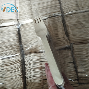 Cubiertos de madera desechables de 160mm ecológicos personalizados, tenedor compostable biodegradable empaquetado con la sostenibilidad en mente - Product Image 3