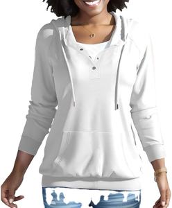 Sudadera con capucha de talla personalizada para mujer, Top deportivo de Color sólido, Jersey con logotipo en relieve, Top deportivo de invierno de punto transpirable, Sudadera con capucha corta 2026 - Product Image 5