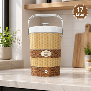 Seau à riz en plastique brun de qualité alimentaire Nandos Premium 17L, surface durable anti-rayures, double couche thermique, écologique - Product Image 1