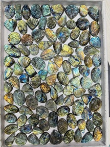 High Quality Labradorite Carved Cabochon Natural Flash Labradorite Loose Gemstone for Designer Jewelry Wholesale Price <b>Stones</b>, - Product Image 3