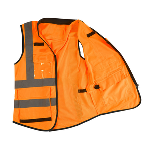 Fluorescent <b>Reflective</b> Safety <b>Vest</b> High Quality Polyester Fabric Night Visibility For Workers <b>Reflective</b> Safety <b>Vest</b> ANSI Style - Product Image 3