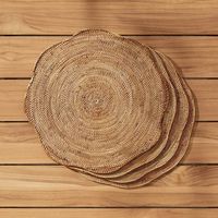 Napperon en rotin de raphia tissé soleil en forme de couronne de luxe Offre Spéciale pour la décoration de table de cuisine et de restaurant de TRUNGHOA