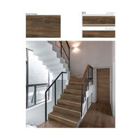 Carreaux de porcelaine numériques rectifiés antidérapants de qualité moderne, fabriqués en Europe, pour marches et contremarches d'escalier, en céramique vitrifiée pleine masse