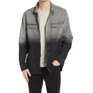 Camisa de Mezclilla para Hombre con Logotipo Personalizado, Nueva Moda Urbana con Estampado, Larga, Casual, con Botones, Servicio OEM, Talla Adulto, Invierno - Product Image 1