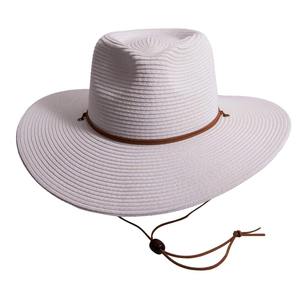 Sombrero de Paja Natural Hecho a Mano de Lujo para Hombre y Mujer, Estilo Panamá Clásico, Ala Plana, Sombrero de Sol de Verano con Cinta Negra - Product Image 3