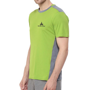เสื้อยืดผู้ชายพิมพ์โลโก้ตามสั่งขายส่ง ผ้าฝ้าย 100% คอกลม ทรงปกติ บริการ OEM สีพื้น ลายใบไม้สีดำ ผ้าแคนวาส - Product Image 4