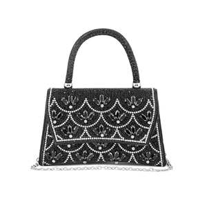 <b>Black</b> Fancy P24335 <b>Evening</b> <b>Bag</b> with Shoulder Strap - Product Image 3
