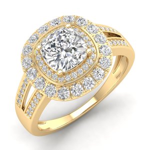 Bague de fiançailles REYES avec halo de moissanite taille brillant de 2,69 carats, en argent sterling 925 de haute qualité, cadeau de mariage, bijoux fins - Product Image 2